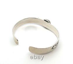 Native American Navajo 925 Sterling Silver Turquoise Cuff Bracelet 30.4g