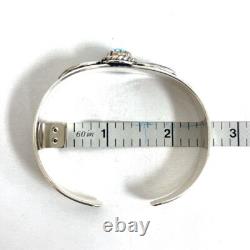 Native American Navajo 925 Sterling Silver Turquoise Cuff Bracelet 30.4g