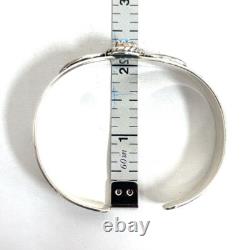 Native American Navajo 925 Sterling Silver Turquoise Cuff Bracelet 30.4g