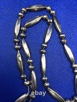 Native American Navajo 925 Sterling Silver Turquoise Hand Made Pendant Necklace