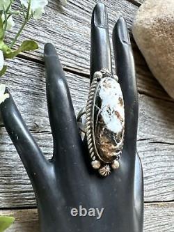 Native American Navajo 925 Sterling Silver Wild Horse Handmade Ring Size 8 ES