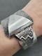 Native American Navajo Aaron Anderson Sterling Tufa Cast Cuff Bracelet With Block