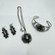 Native American Navajo Abalone Bracelet Earring Pendant Set Sterling Silver