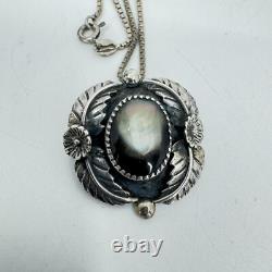 Native American Navajo Abalone Bracelet Earring Pendant Set Sterling Silver