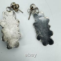 Native American Navajo Abalone Bracelet Earring Pendant Set Sterling Silver