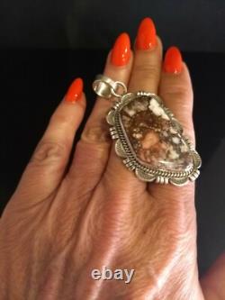 Native American Navajo Appalossa/Magnesite & Sterling Silver Signed Pendant