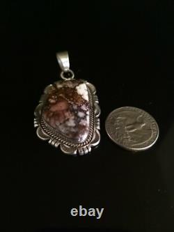 Native American Navajo Appalossa/Magnesite & Sterling Silver Signed Pendant