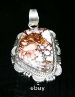 Native American Navajo Appalossa/Magnesite & Sterling Silver Signed Pendant