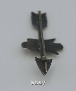 Native American Navajo Arrow And Thunderbird Sterling Pin Brooch Antique