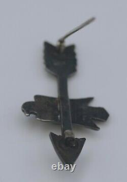 Native American Navajo Arrow And Thunderbird Sterling Pin Brooch Antique