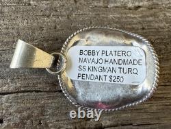 Native American Navajo Artisan Bobby Platero Cowboy Hat & Kingman Turq Pendant Native American Navajo Artisan Bobby Platero Cowboy Hat & Kingman Turq Pendant