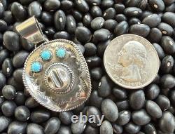 Native American Navajo Artisan Bobby Platero Cowboy Hat & Kingman Turq Pendant