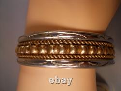 Native American Navajo Bb Bernice Bonney 925 Sterling Silver Ball Cuff Bracelet