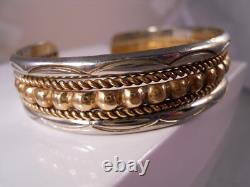 Native American Navajo Bb Bernice Bonney 925 Sterling Silver Ball Cuff Bracelet