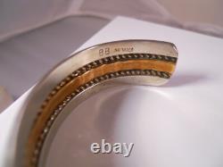 Native American Navajo Bb Bernice Bonney 925 Sterling Silver Ball Cuff Bracelet