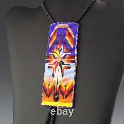 Native American Navajo Beaded Bolo Tie By Helen Dinae Native American Beadwork