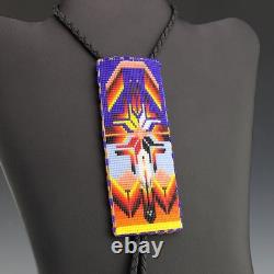 Native American Navajo Beaded Bolo Tie By Helen Dinae Native American Beadwork