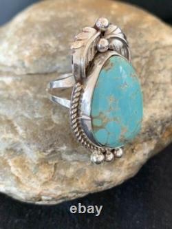 Native American Navajo Blue Turquoise Ring Sterling Silver Sz 9.5 668