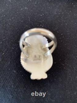 Native American Navajo Blue Turquoise Ring Sterling Silver Sz 9.5 668