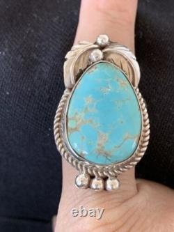 Native American Navajo Blue Turquoise Ring Sterling Silver Sz 9.5 668 Native American Navajo Blue Turquoise Ring Sterling Silver Sz 9.5 668