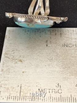 Native American Navajo Blue Turquoise Ring Sterling Silver Sz 9.5 668