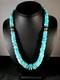 Native American Navajo Blue Turquoise Sterling Silver Necklace 21 10078