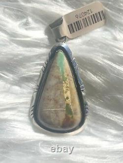 Native American Navajo Boulder Turquoise Pendant By Elouise Kee