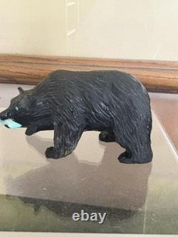 Native American Navajo Carved Jet Bear Fetish (frank Tom) 3