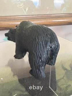Native American Navajo Carved Jet Bear Fetish (frank Tom) 3