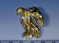 Native American Navajo Carved Labradorite Stone Eagle Fetish By Amos Pino