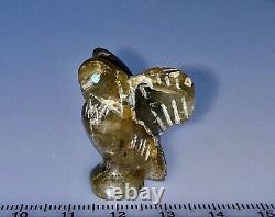 Native American Navajo Carved Labradorite Stone Eagle Fetish By Amos Pino