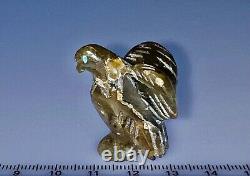 Native American Navajo Carved Labradorite Stone Eagle Fetish By Amos Pino