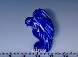 Native American Navajo Carved Lapis Stone Eagle Fetish By Amos Pino
