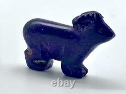 Native American Navajo Carved Sugilite Stone Ram Fetish By Amos Pino (d.)