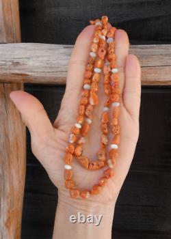 Native American Navajo Coral 2 Strand Layered Necklace