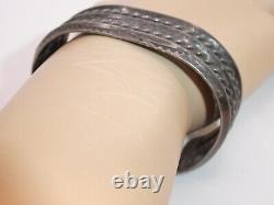 Native American Navajo Cuff Bracelet Carinated Twist Sterling Silver Stamped