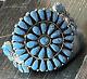 Native American Navajo Denim Lapis Teardrop Cluster Cuff Bracelet Stamped Jw Ms