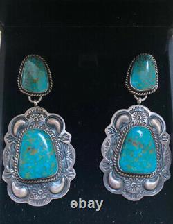 Native American Navajo Earrings Signed By Becenti