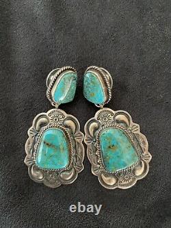 Native American Navajo Earrings Signed By Becenti