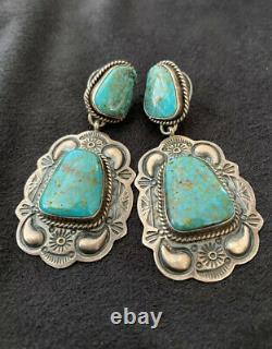 Native American Navajo Earrings Signed By Becenti