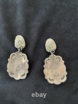 Native American Navajo Earrings Signed By Becenti