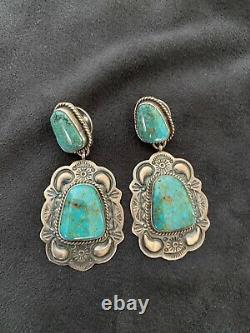 Native American Navajo Earrings Signed By Becenti