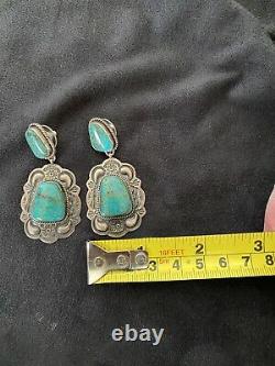 Native American Navajo Earrings Signed By Becenti