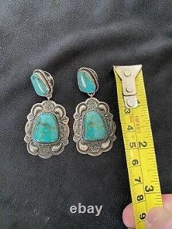 Native American Navajo Earrings Signed By Becenti