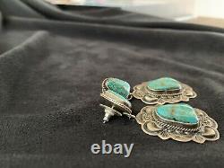 Native American Navajo Earrings Signed By Becenti