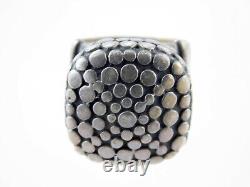 Native American Navajo Elgin Tom Sterling Silver Dot Theme Ring 925 Size 7.75