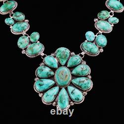 Native American Navajo Emerald Valley Turquoise Necklace By Della Wylie