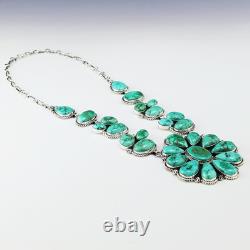 Native American Navajo Emerald Valley Turquoise Necklace By Della Wylie