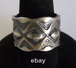 Native American Navajo Fred Harvey Era Sterling Ring Size 7.5 By James Yazzie