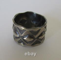 Native American Navajo Fred Harvey Era Sterling Ring Size 7.5 By James Yazzie